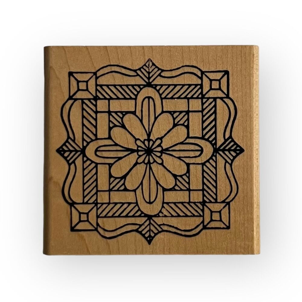 Holly Berry House Vintage 90s Mandala, Stained Glass, Kaleidoscope Stamp
